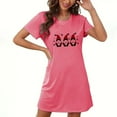 thumbnail image 2 of Censtreet Women's Oversized Short Nightgown Fashion Chest Print Short Sleeve Nightdress, 2 of 3