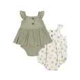 thumbnail image 4 of Wonderluxe Newborn Girls' 2 Pack Flutter Sleeve Bubble Romper, Sizes 0/3M-6/9M, 4 of 4