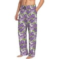 thumbnail image 3 of Kdxio Violets Flowers Print Men's Sleep Pajama Pant Lounge Pants with Pockets, 3 of 8