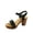 Black, variant on CHIVAS Women Fashion Mid Heel Single Band Sandal with Ankle Strap and Stud Shoes