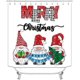 thumbnail image 2 of Juego de 4 cortinas de ducha navideñas, diseño de hombre de jengibre, flor de pascua, árbol de Navidad, rayas rojas y verdes, decoración de baño para vacaciones de invierno y Año Nuevo, cortina de, 2 of 7