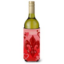 Valentines Day Fleur de lis Wine Bottle Hugger