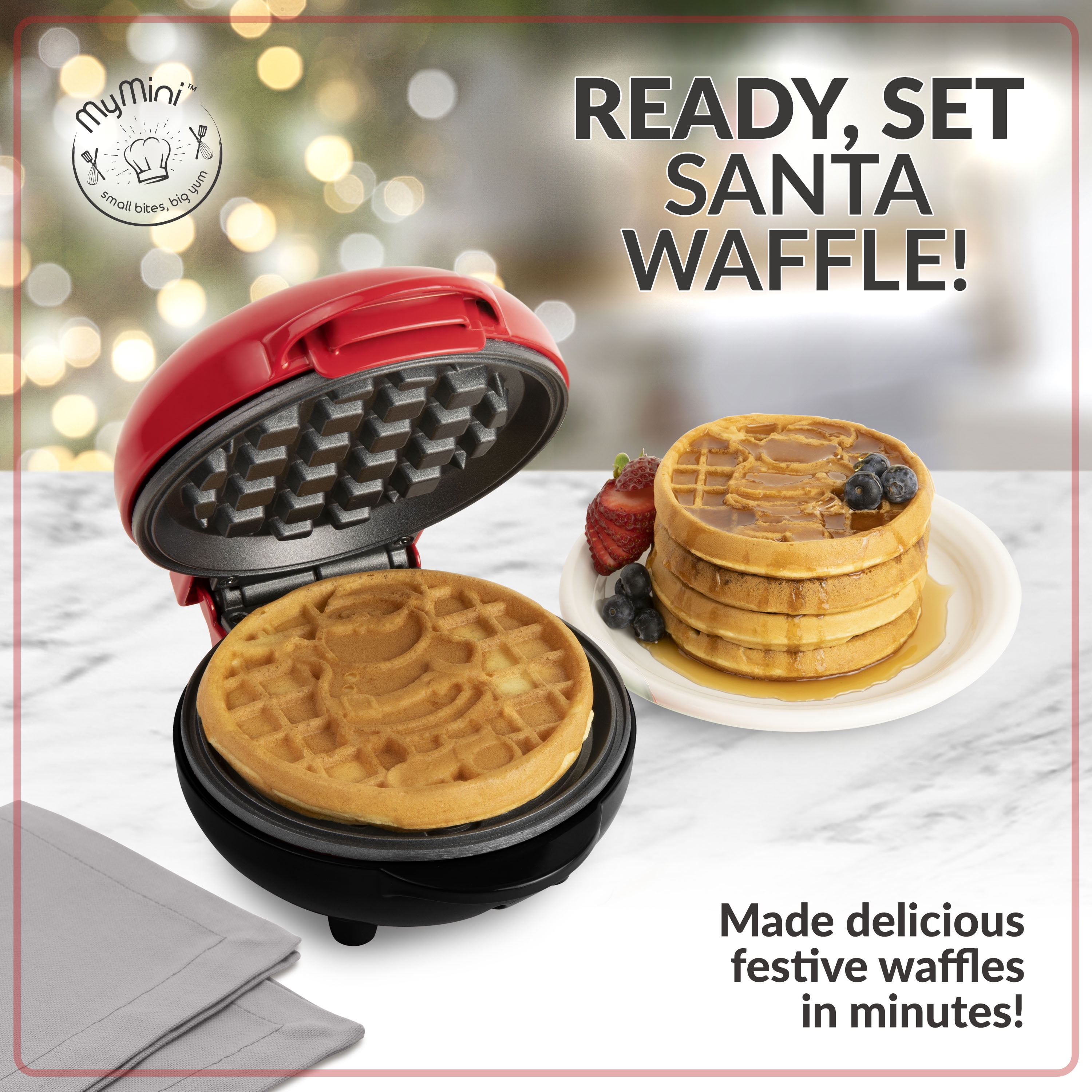 Nostalgia MyMini Santa Claus Holiday Waffle Maker