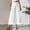White, variant on Fengqque Women's Capris Crop Chiffon Pants Summer Beach Vacation Culottes Casual Dress Wide Leg Palazzo Pants White XL