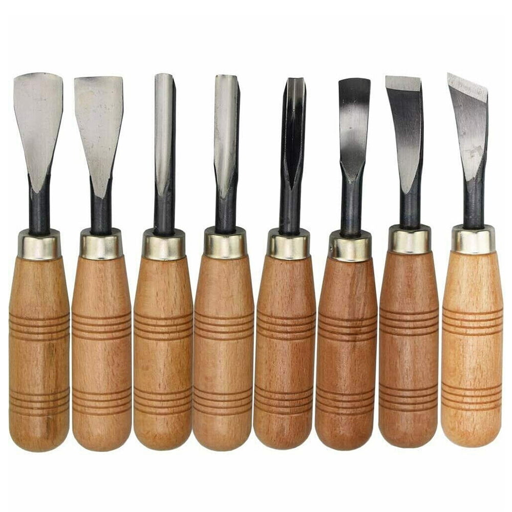 CJC Wood Carving Knife Set, 8 Pcs Hand Carving Tool Set for DIY Sculpture Carpenter