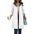 thumbnail image 2 of idosla Long Hoodies for Women Zip Up Double Zipper Fleece Jacket Tunic Sweatshirts Fall Winter Fashion Clothes (White, XL), 2 of 7