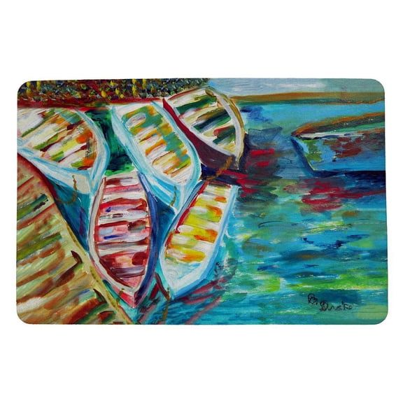 Betsy Drake Interiors Six Rowboats Door Mat 18x26
