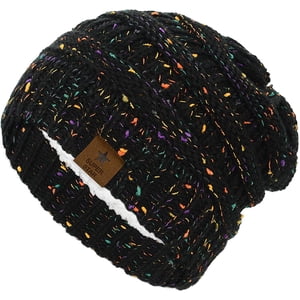 Zando Winter Beanie Hat, Thick Knit Fleece Lined