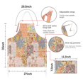 thumbnail image 7 of Pioneer Flower Floral Print Pattern Apron-Garden Aprons for Women with Pockets-Cotton Linen Waterproof Kitchen Cooking Gardening Aprons Adjustable for Kitchen,Cooking,BBQ and Salon 33x27 Inch, 7 of 7