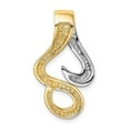 thumbnail image 4 of Auriga 14K Yellow Gold Two-Tone Reversible Fancy Omega Slide Pendant for Women (L-33mm, W-16mm), 4 of 6