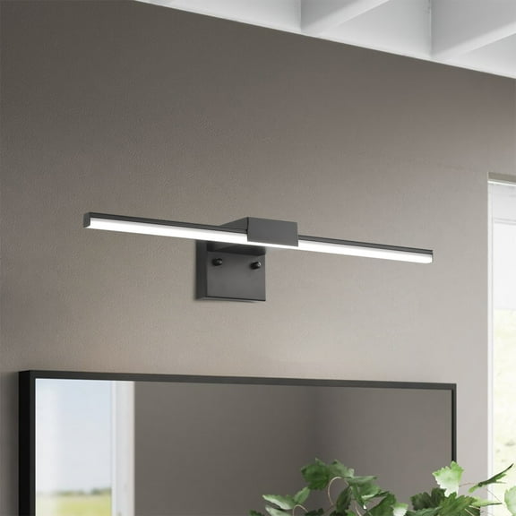 Modern LED Vanity Light Fixture Classic Bathroom Linear Wall Sconce Over the Mirror Black Industrial Vanity Lighting