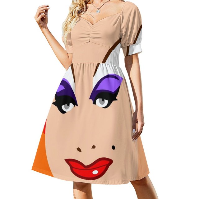 Vestido de manga corta con retrato divino, vestido de manga larga, vestido de cumpleaños para mujer, vestidos de verano, vestidos de ceremonia.