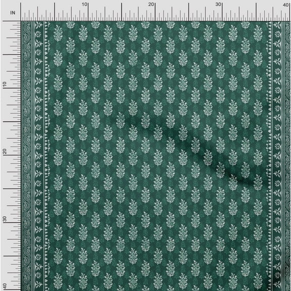 Soimoi Cotton Duck Fabric Leaves Panel Print Fabric by Yard 42 Inch Wide