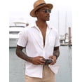thumbnail image 5 of COOFANDY Mens Casual Button Down Shirts Summer Short Sleeve Textured No Tuck Button Up Fashion Dress Shirt 2026, 5 of 6