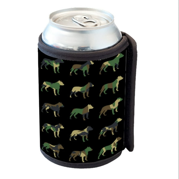 KuzmarK Insulated Drink Can Cooler Hugger - Pitbull Camoflauge