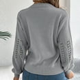thumbnail image 4 of Women's Winter Warm Sweaters Casual Solid Color Long Sleeve Gray Crew Neck Fall Clothing S-XL, 4 of 8