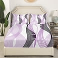 thumbnail image 3 of Erosebridal Futuristic Stripe Sheet Set Twin, Abstract Geometry Bedding Sets Twin Size, Modern Fashion Decor, 3 of 7