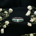 thumbnail image 6 of Rosec Jewels Natural Emerald Anniversary Band with Diamond - AAA Quality Emerald Diamond Ring for Women - Ready to Gift, 925 Sterling Silver, US 3.00, 6 of 9