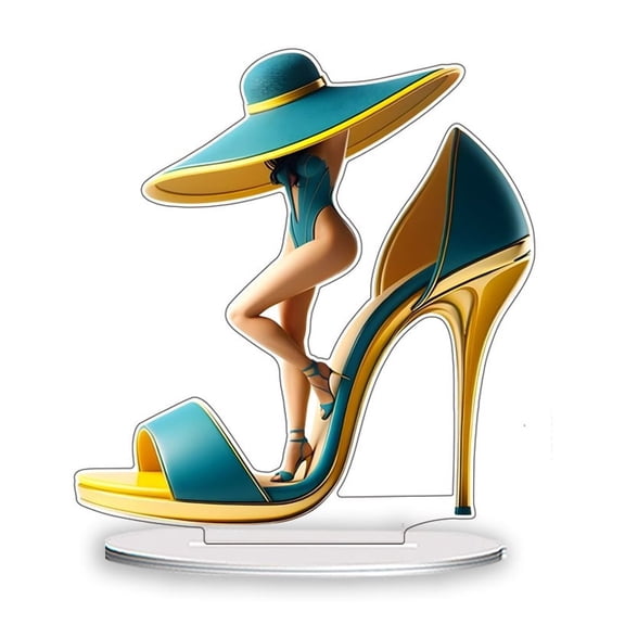 Cartoon Beauty High Heels Home Living Room Desktop Decoration Acrylic Craft UV Printing Premium Gift Idea for Special Occasions