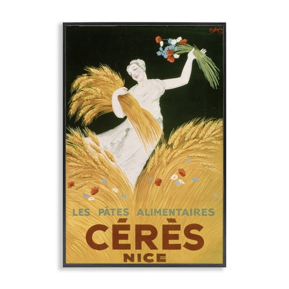 Stupell Industries Antique Ceres Goddess People Painting Black Framed Art Print Wall Art, 12 x 18