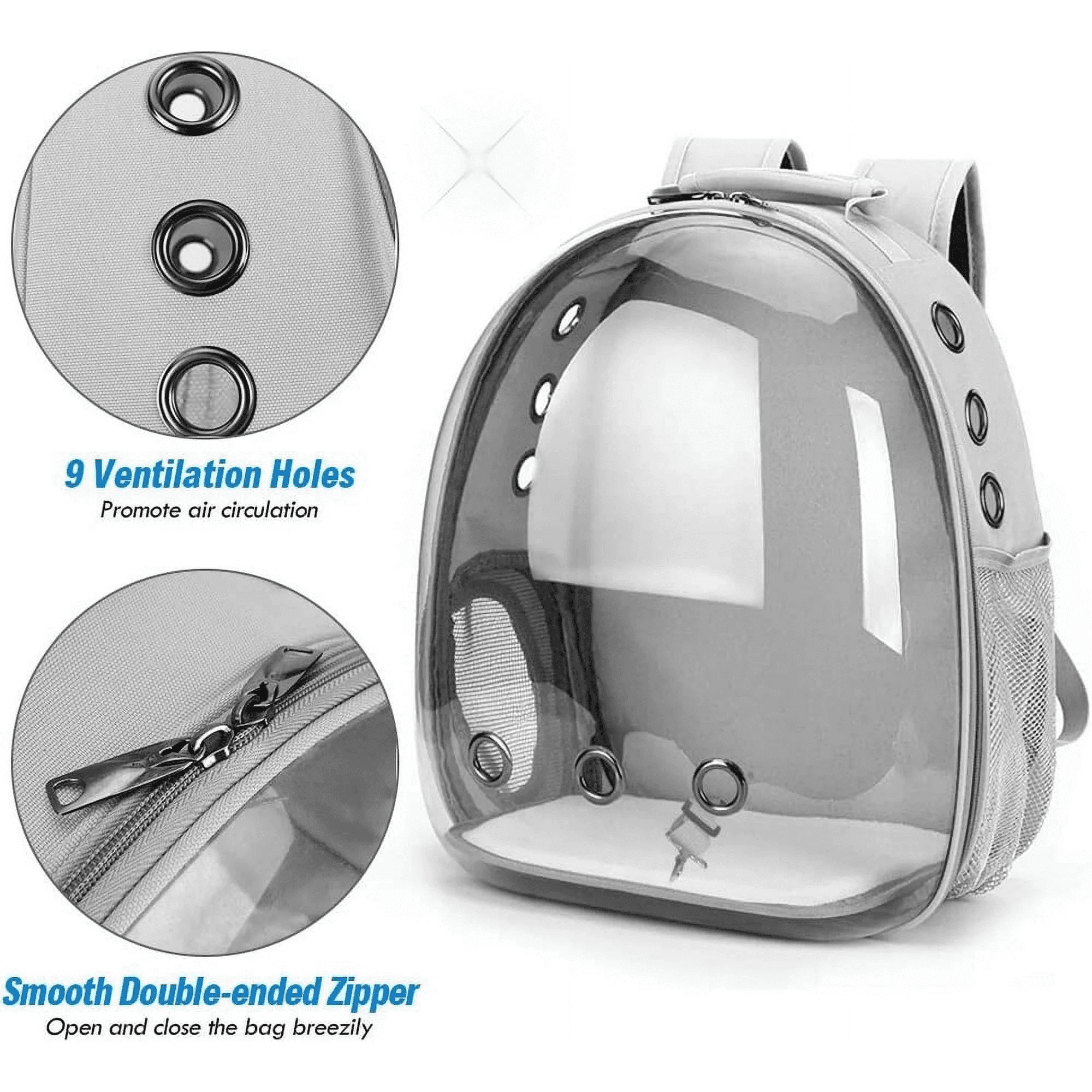 Cat Carrier Backpack, Pet Carrier Backpack for Small Medium Cat Puppy Dog Carrier Backpack Bag Space Capsule, Cat Travel Backpack for Outdoors Travel Hiking Walking Camping (Gray)