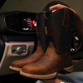 thumbnail image 4 of Distressed Brown “American Flag” Leather Work Boots, 4 of 4