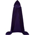 thumbnail image 2 of Aricy Capa larga de terciopelo con capucha unisex con capucha Disfraces de Halloween Navidad Cosplay 43-71 pulgadas, 2 of 4