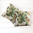 thumbnail image 4 of Ambesonne Monstera Throw Pillow Cover Pack of 2, Nature Boho Scandinavian, 2 Pcs-26"x16", Fern Green Sepia and Cocoa, 4 of 5