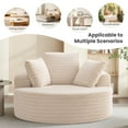 thumbnail image 5 of COOLHUT 59" Oversized Round Chaise Lounge Sofa, Cozy Round Chaise Lounge Sofa Bed, Fluffy Plush Deep Seat Sofa, Comfy Upholstered Sleeper Couch for Living Room, Bedroom, Beige, 5 of 11