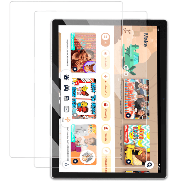 Plimpton 10.1 inch Screen Protector for PlimPad Kids10 Tablet, Tempered Glass Film 9H Hardness, LCD Protection, Scratchproof, Easy to Install (2 Pack)