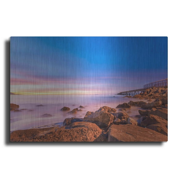 Luxe Metal Art 'Low Shoals View' by Chris Moyer, Metal Wall Art, 16"x12"