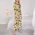 thumbnail image 5 of Wukai Sunflowers and Bees Print Women's Pajama Set - Soft Long Sleeve Sleepwear for Comfort and Style-XX-Large, 5 of 9