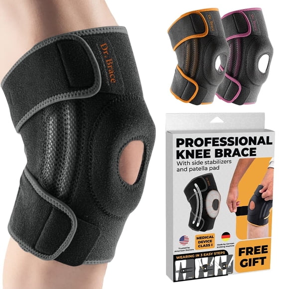Rodillera DR. BRACE ELITE con estabilizadores laterales y almohadillas de gel