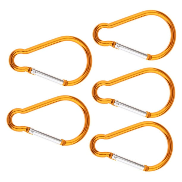 Paquete de 5 unidades, hebillas para llavero con mosquetón Amarillo