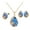 Light Blue, variant on Shenmeida 3Pcs/set Exquisite Necklace Jewelry Set Waterdrop Shape Rhinestone Necklace Ring Earrings Set for Anniversary