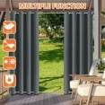 thumbnail image 4 of TOPCHANCES Patio Black Grommet Top & Bottom Blackout Outdoor Curtains, "52 x 84" Inches, 4 of 11
