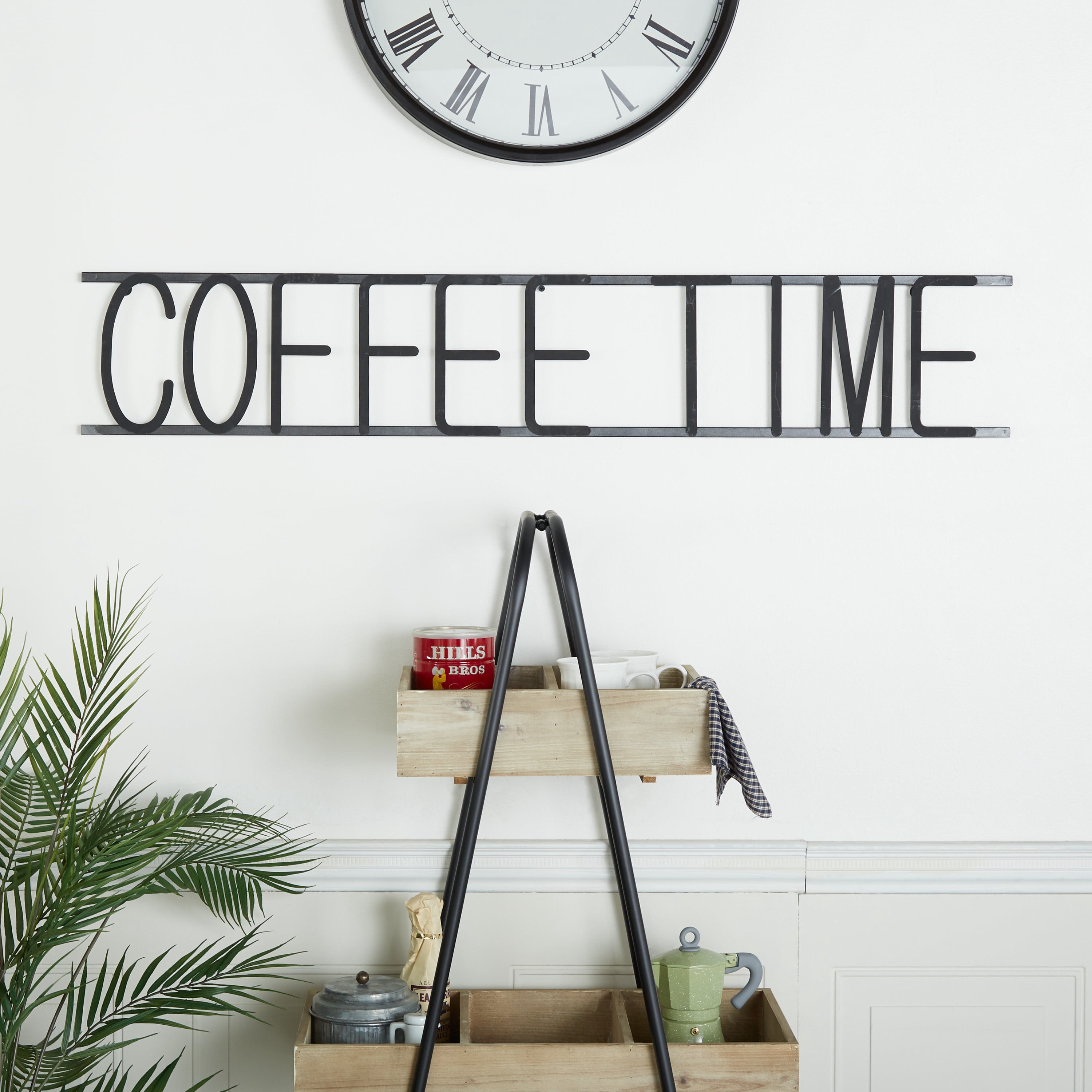 DecMode 1"W, 8"H Metal Modern Wall Decor, Black, 1-Piece