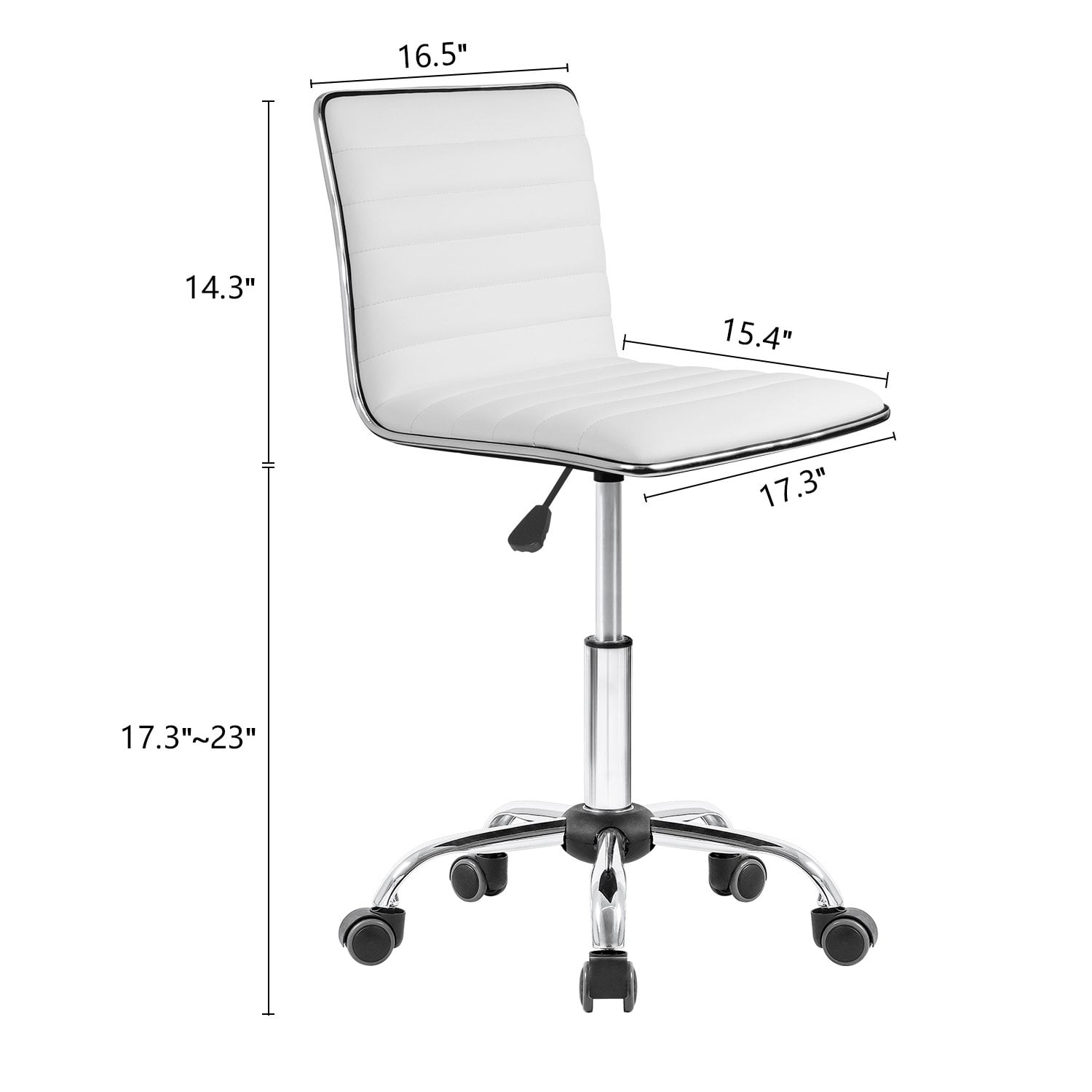 Office Mid-Back Desk Chair Height Adjustable Leather Swivel Task Chair 
