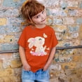 thumbnail image 2 of Shirt for Girl Easter Day Short Sleeve T-Shirt Cartoon Rabbit Trendy Crew Neck Children's Shirts 3-4 Years,Orange, 2 of 3