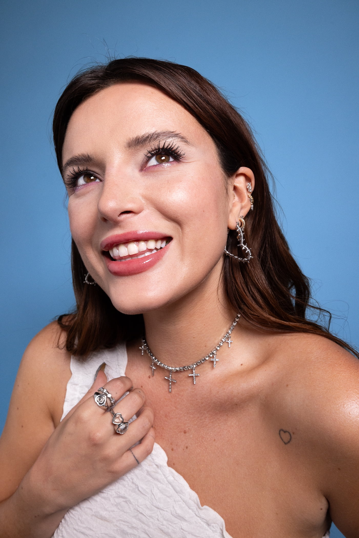 Bella by Thorne Barbed Wire Heart Hoop Adult Earrings, Gold