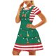 thumbnail image 1 of Vestido de fiesta con estampado retro de Navidad y cuello redondo para mujer Vestido de manga corta Pompotops ghjkhdj10080, 1 of 7