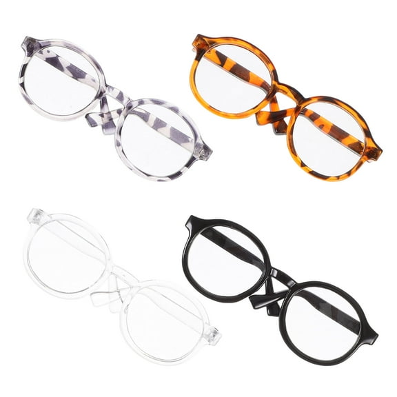 WHAMVOX 4pcs Doll Sunglasses Mini Doll Eyeglass Doll Glasses For Dollhouse Crafts Miniature Dollhouse Accessories Cute Doll Glasses for 20cm Doll