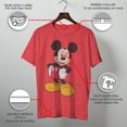 thumbnail image 3 of Men's Mickey Mouse Vintage Black And White Distressed Character T-Shirt - Red, 3 of 10