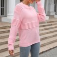 thumbnail image 4 of Suéter a cuadros para mujer suéter informal con cuello redondo suéter extragrande traje de vacaciones holgado, 4 of 9