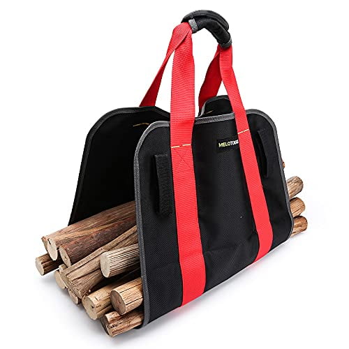 MeloTough Sac de Transport de Bûches de Bois de Chauffage, Sac de Transport de Bûches de Bois de Chauffage Super Plus Résistant Que la Toile