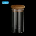 thumbnail image 3 of Tarro de vidrio Uxcell de 10 oz con tapa de bambú hermética, recipiente de cocina de vidrio, tarro de almacenamiento de alimentos claro, 2 paquetes (15.9x5.5cm), 3 of 6