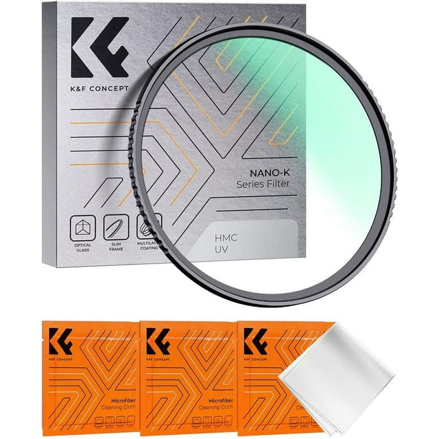 K&F CONCEPT 62mm MC UV Protection Filter, 18 Multi-Coated Ultra Slim MCUV Filter for Camera Lens + Cleaning Cloths (K-Series)