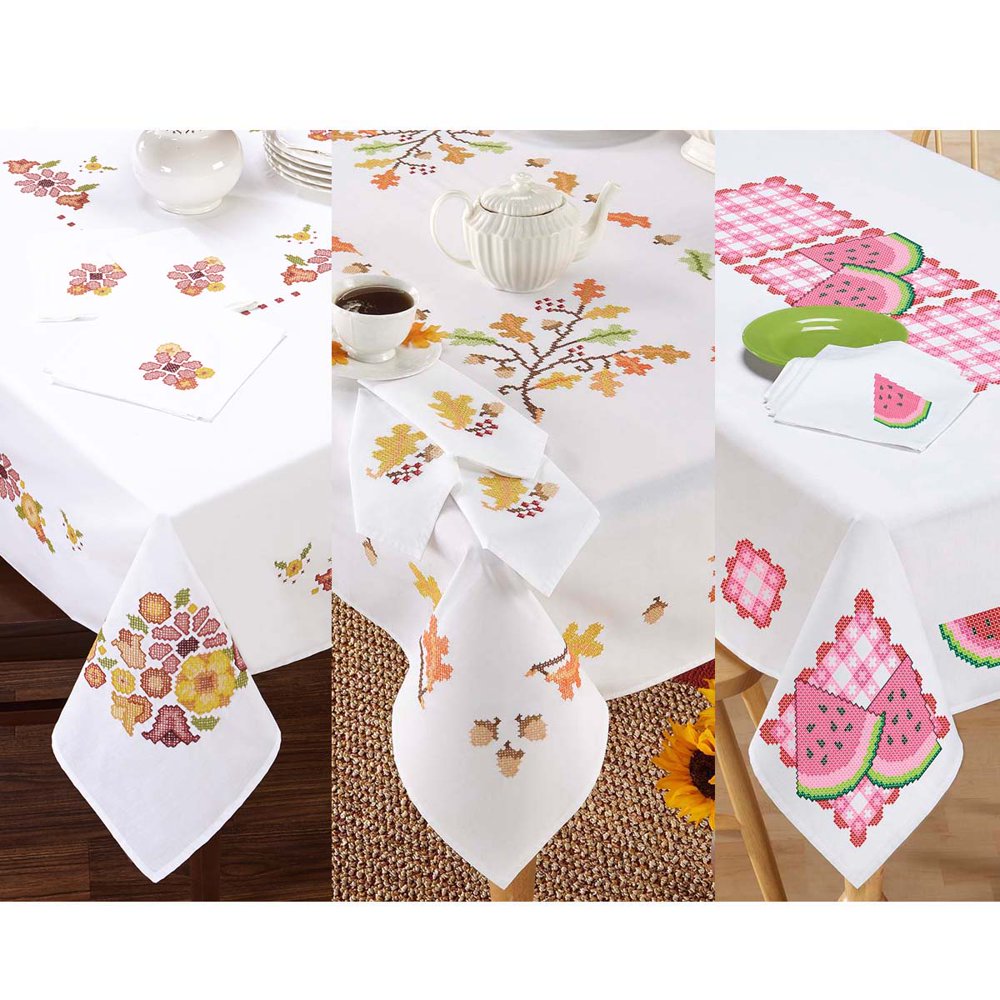 Herrschners Tablecloth Assortment Stamped CrossStitch