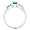 thumbnail image 4 of Three-Stone Engagement Ring for Women - 1.5ct Simulated Turquoise in 14K White Gold Promise Ring, 4 of 6
