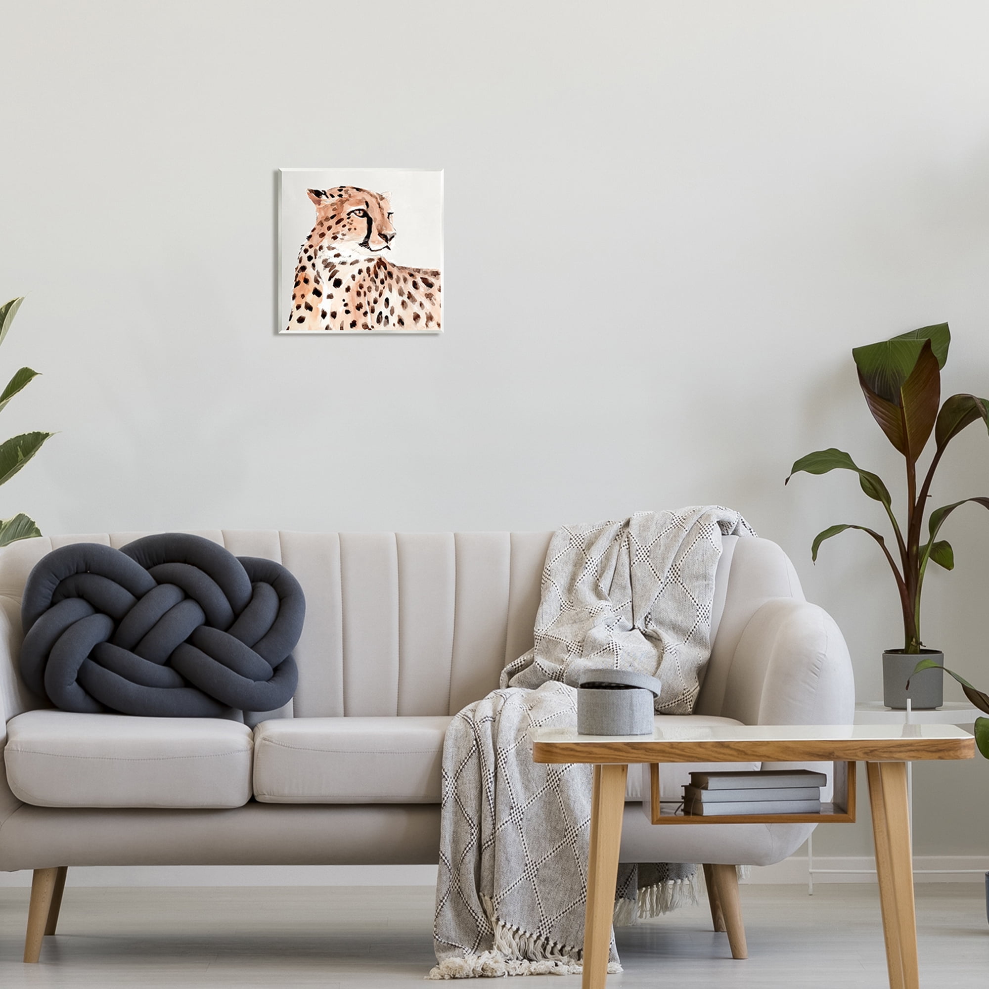 Stupell Industries Cheetah Wildlife Portrait Animals & Insects Painting Unframed Art Print Wall Art, 12 x 12